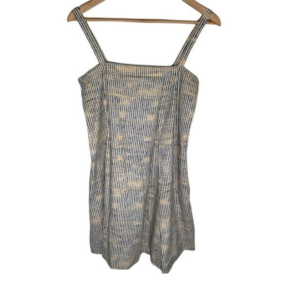 Tevrow + Chase Womens Mini Sundress Size 4 Yellow Striped Sleeveless Pockets